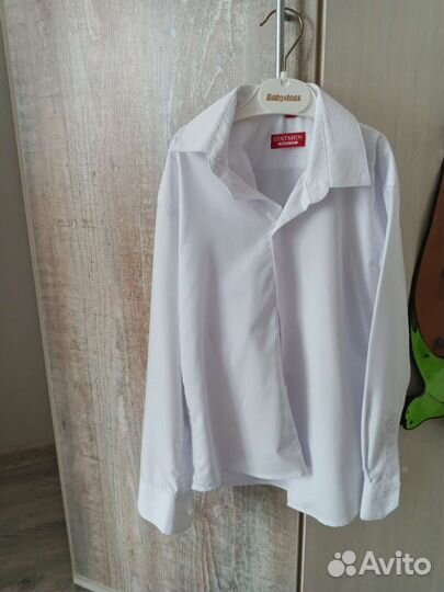 Белая рубашка для мальчика 128