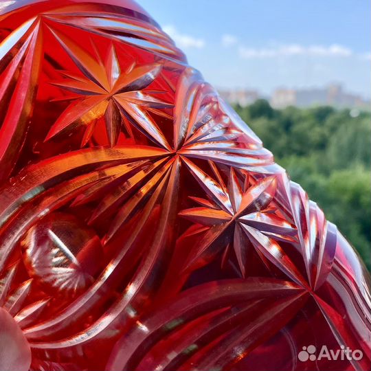 Кувшин цветное стекло СССР хрусталь рубиновое