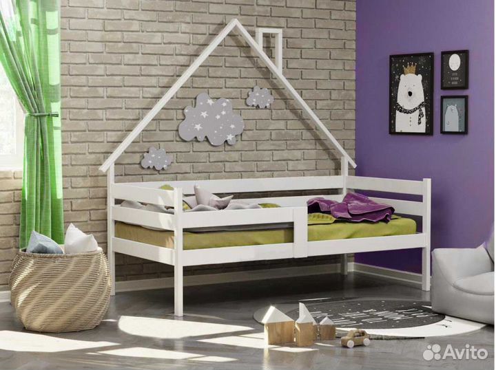 Софа высокий борт берёза для малыша Домик