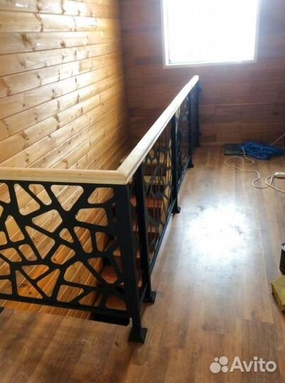 Перила кованные Установка