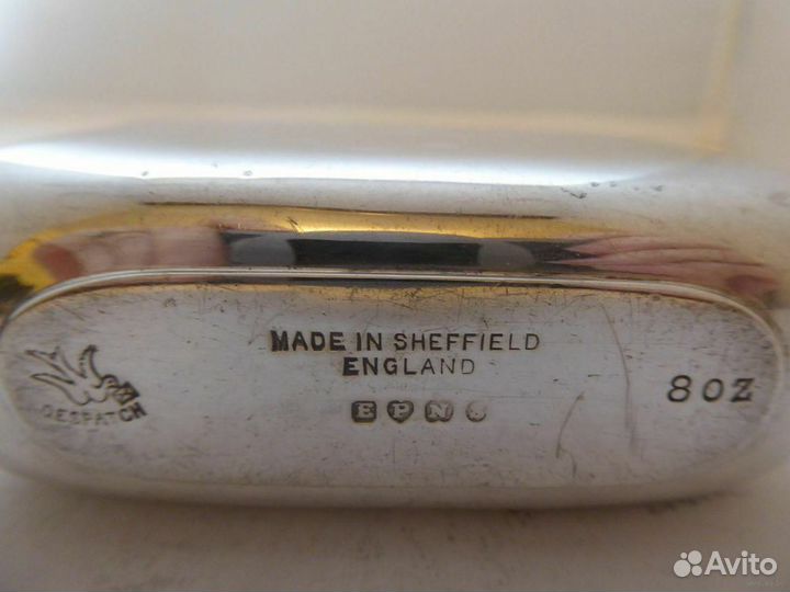 Фляжка серебрение стекло 1930 года в кожаном чехле