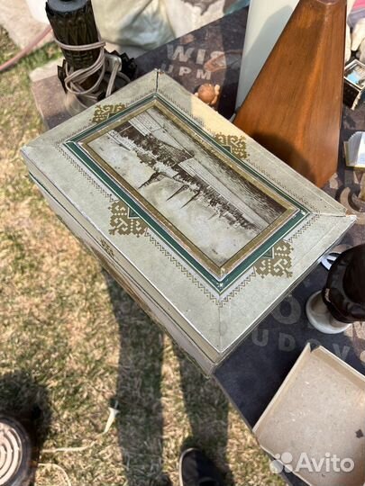 Шкатулка деревянная старинная и СССР