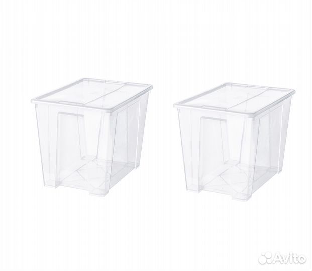 Контейнеры с крышкой икеа самла (новые), 65л 2 шт