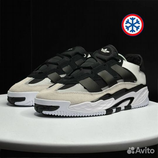 Кроссовки зимние Adidas Niteball black and white