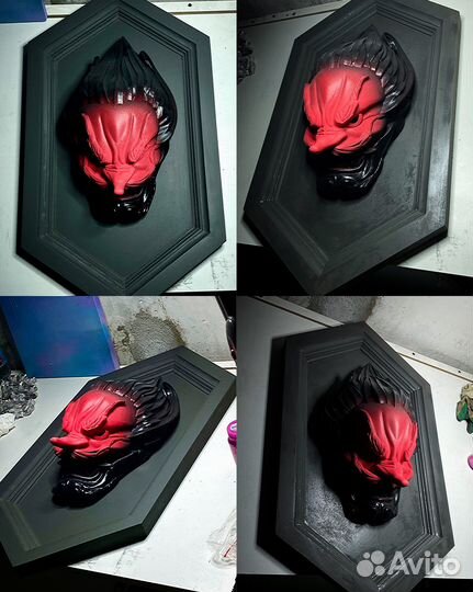 Японские маски демонов театральные ручная работа