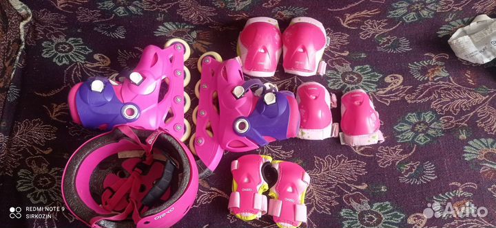 Роликовые коньки детские с защитой