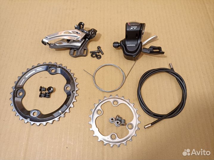 Полный комплект переднего переключения Shimano xt