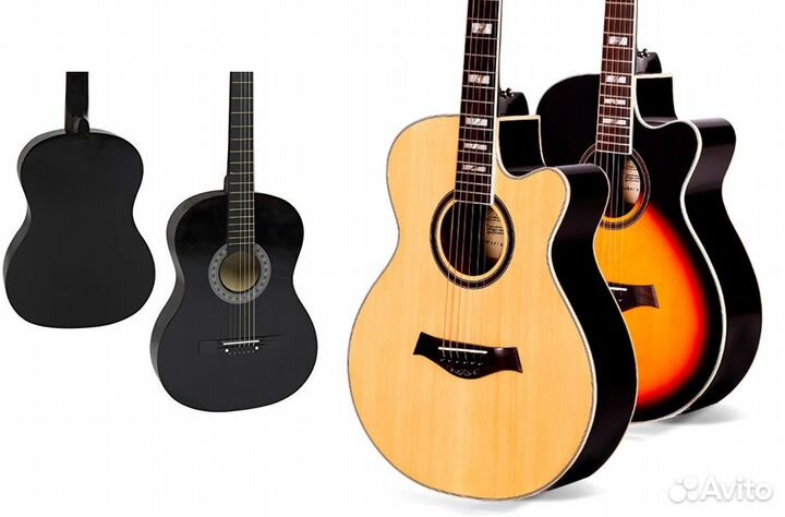 Гитары от 3500 и аксессуары к ним новые с гаратией