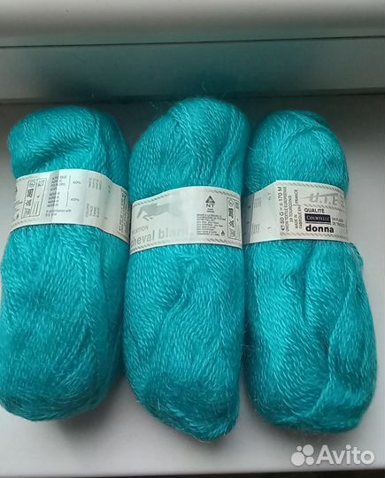 Пряжа для вязания бирюзовая