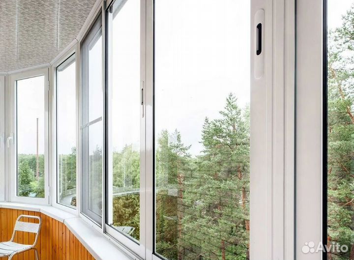 Остекление алюминиевое с отделкой