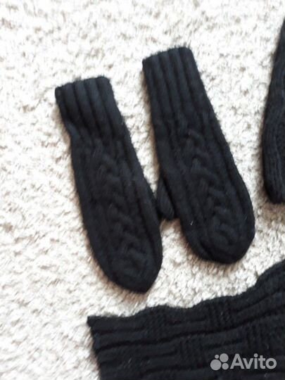 Комплект шапка+шарф +варежки