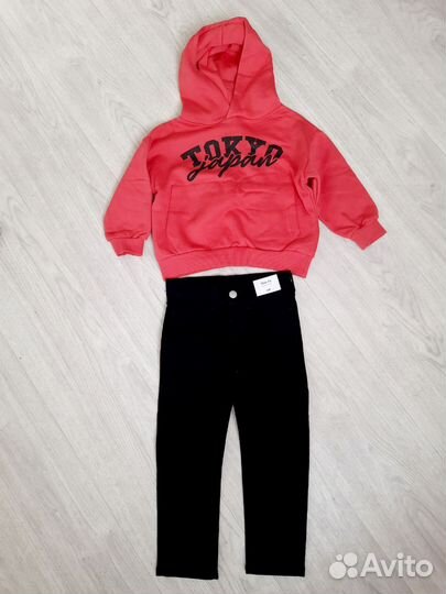 Джинсы hm, худи zara для девочки 104