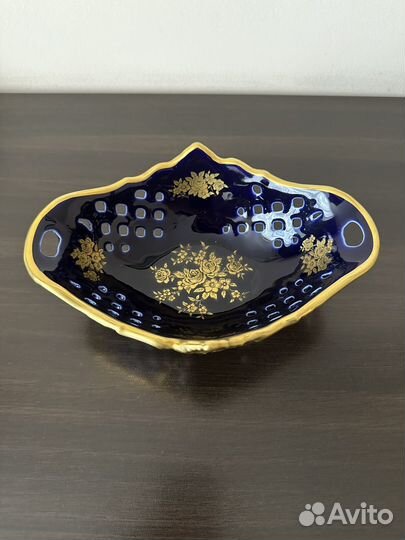 Ваза, конфетница Герм. Unterwestbach Echt kobalt