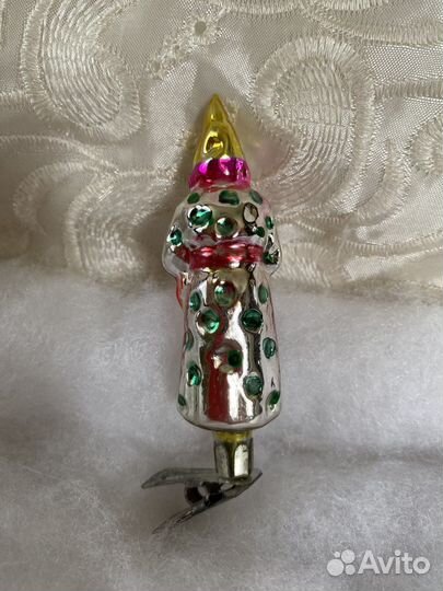 Елочные игрушки стеклянные на прищепках