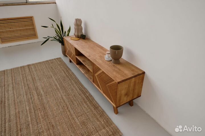 Тумба под тв Fusion 200х55х36 см из массива дерева