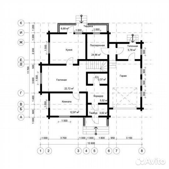 Проект элитного дома из бруса 12х13 № эд-84