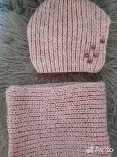 Комплект шапка и снуд женский