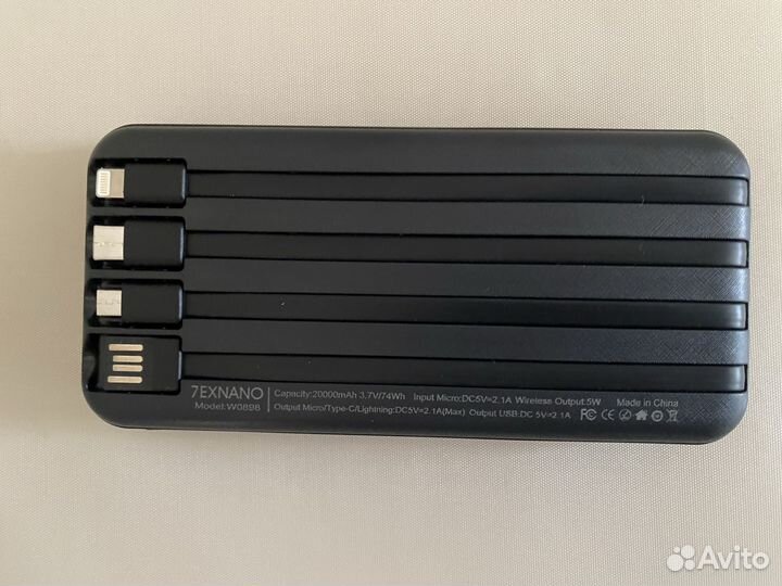 Повербанк 20000 mah мач беспроводная зарядка