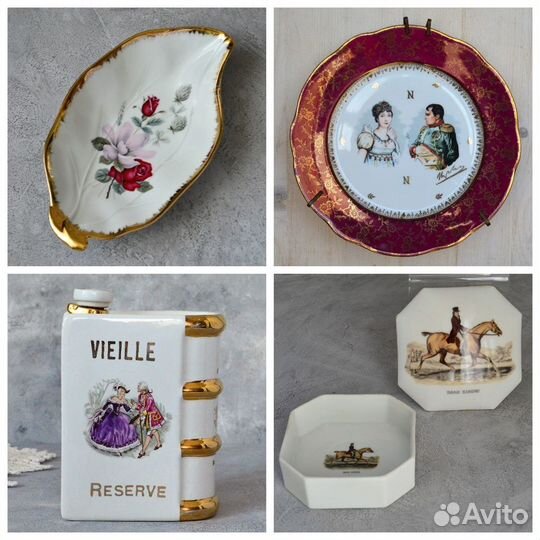 Шкатулка пепельница туфелька фарфор Лимож Франция