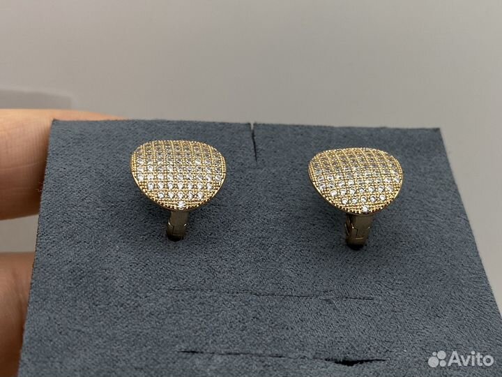 Стильные серьги, позолота