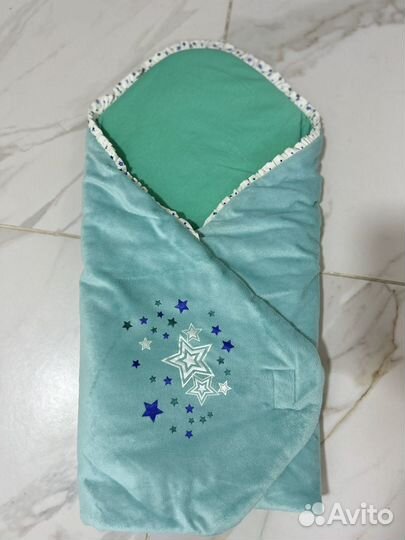 Конверт/одеяло на выписку и прогулку мятного цвета