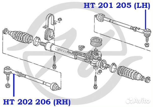 Наконечник рулевой тяги, левый