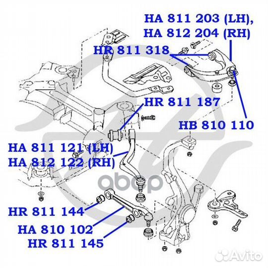 Нижний передний рычаг передней подвески HA81010