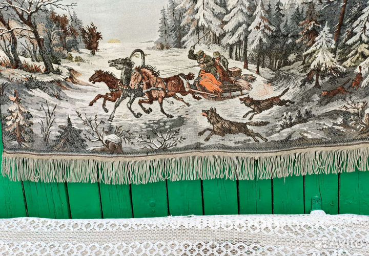 Винтажный гобеленовый ковер, ГДР 1960 г., шерсть