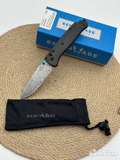 Нож benchmade bugout 535 карбон + дамаск