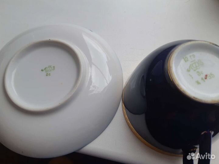 Чашка с блюдцем лфз cobalt