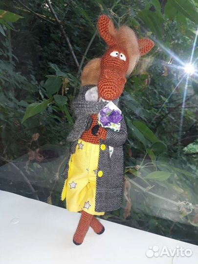 Конь в пальто интерьерная игрушка ручной работы