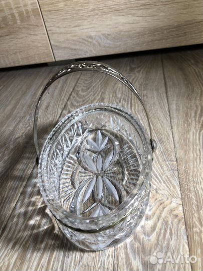 Ваза конфетница. Хрусталь. Скань. СССР