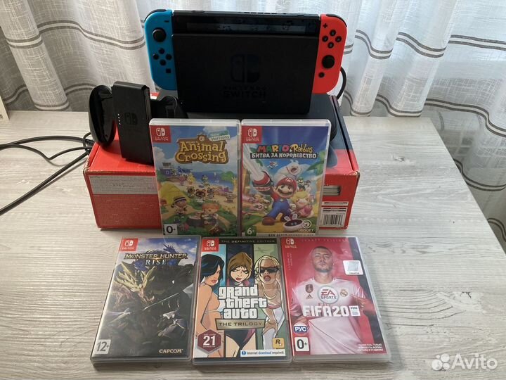 Nintendo switch+ 5 игр