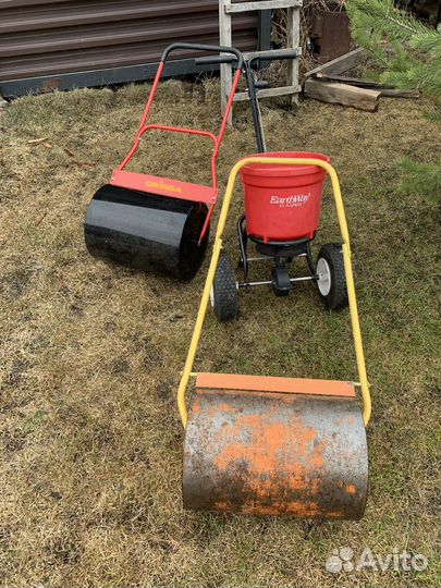 Сеялка, каток для газона и высоторез (кусторез)