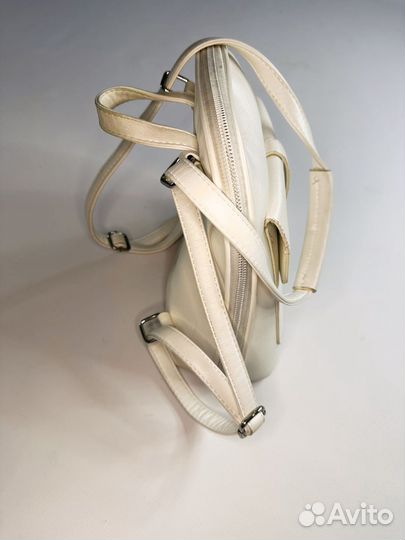 Рюкзак женский кожаный белый