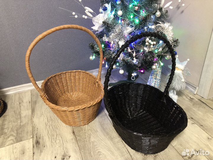 Корзина из бумажной лозы