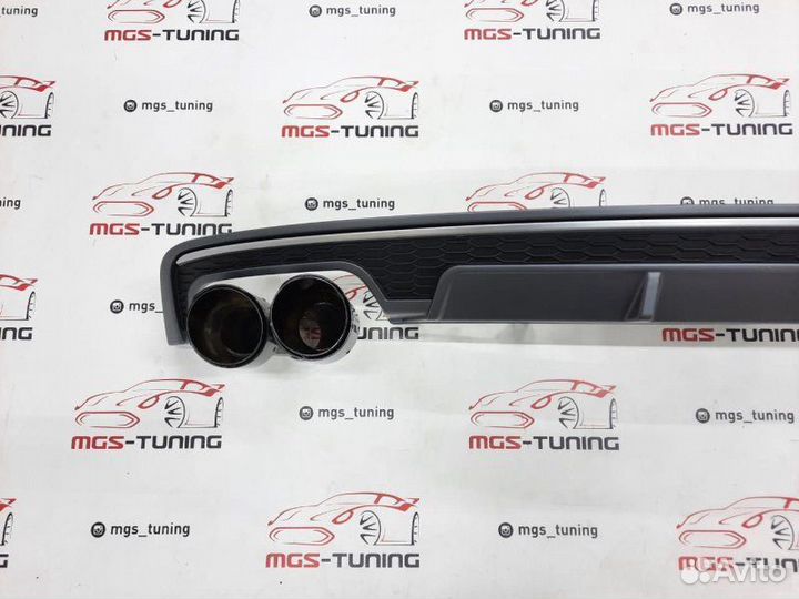 Диффузор + Akrapovic Black на A7 стиль S7 14-17гг