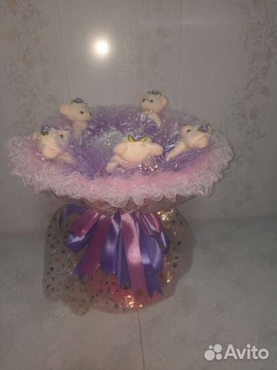 Букет с мишками