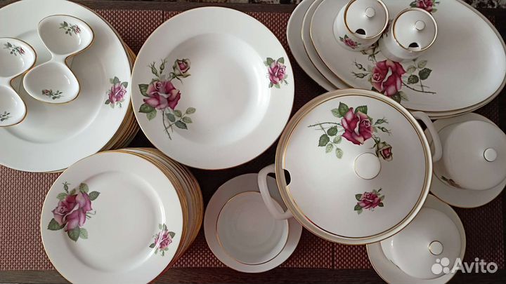 Столовый сервиз «Роза» Богемия Чехословакия