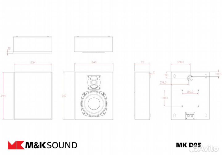 Настенная акустика M&K D95 White Satin/White Cloth