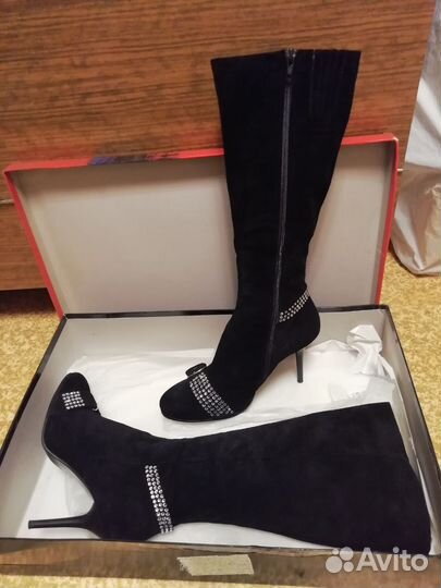 Сапоги из натуральной замши, р. 40