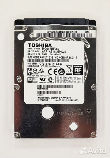 Бу Жесткий диск 2.5 500Гб toshiba (MQ01ABF050)