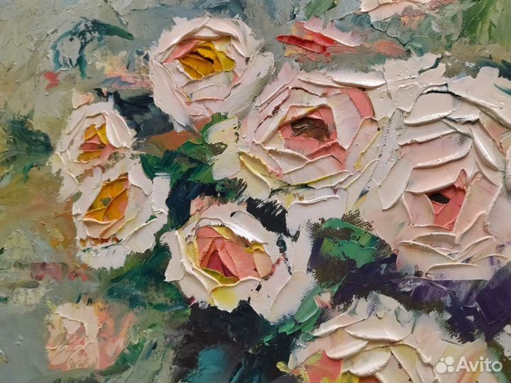 Картина маслом Майские розы холст