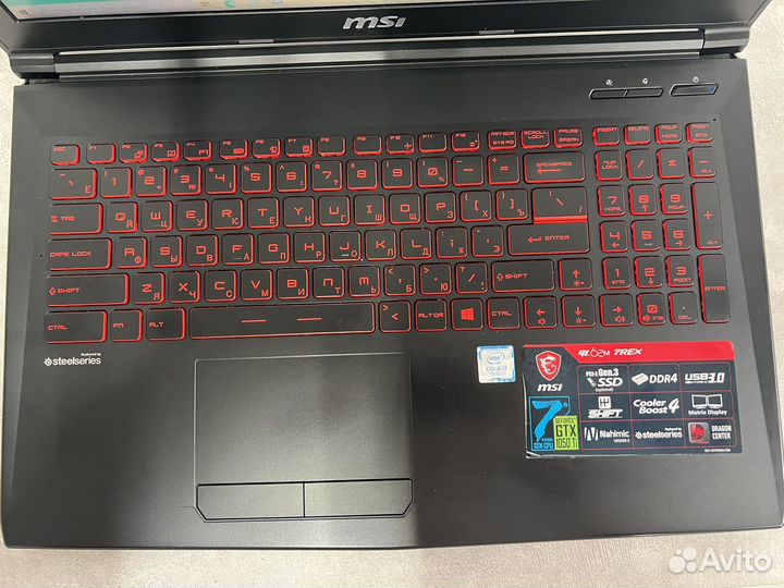 Игровой ноутбук MSI i7 1050Ti
