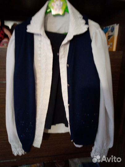 Жилетка для дев школьная форма юбка и блузка