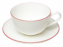 Чашка с блюдцем stenova home Symbol Красная отводк