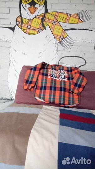 Рубашка в клетку на мальчика рост 150