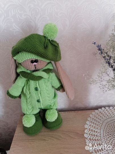 Игрушка вязаная Заяц-Тильда