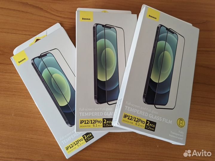 Стекло защитное iPhone 12/12 Pro Baseus (2шт.)