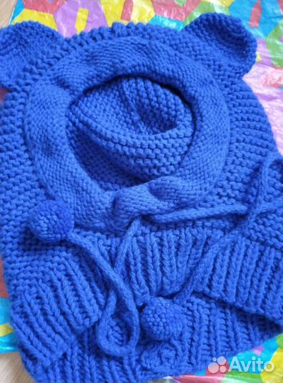 Шлем вязаный Медвежонок Валера)